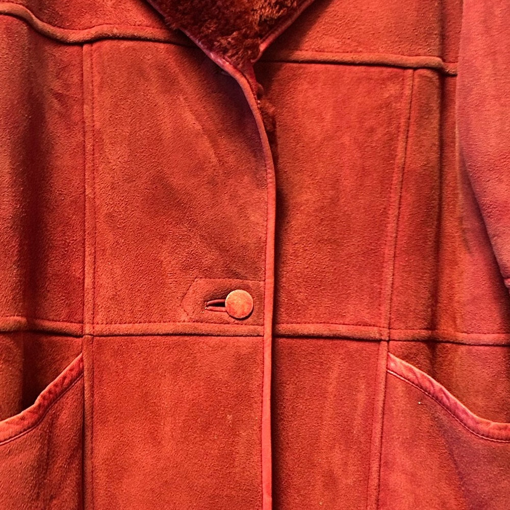 Genuine Leather & Fur Shearling Sherpa Coat - Picture 7 of 10